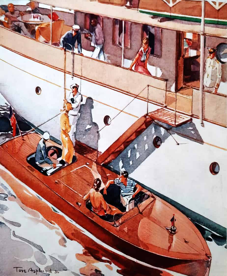 December 1936 Yachting magazine cover art