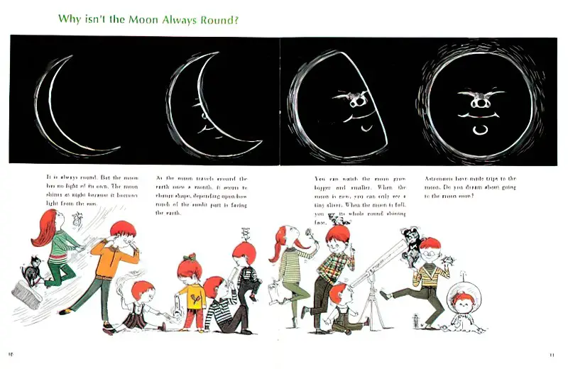 Easy Answers to Hard Questions pictures by Susan Perl text by Susanne Kirtland (1968) why isn't the moon always round