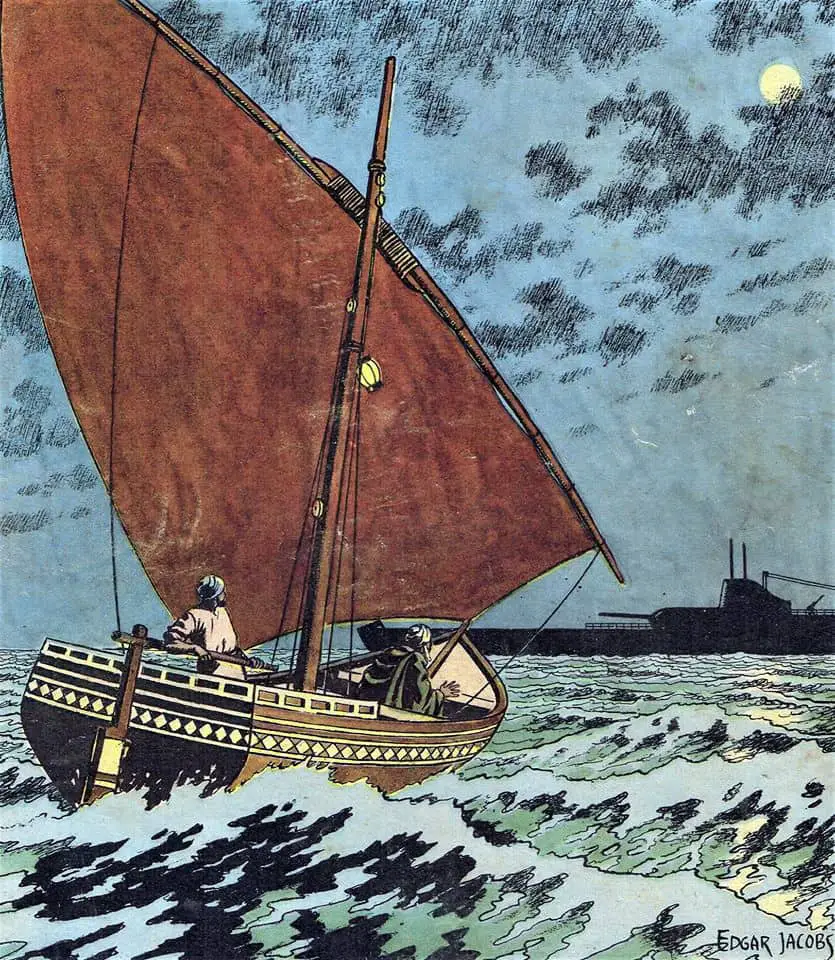 Edgar P. Jacobs (1904) 1948 illustration for ′Le Journal de Tintin'