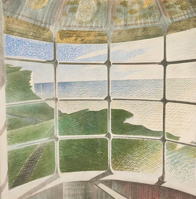 Eric Ravilious, ‘Beachy Head Lighthouse (Belle Tout)’ watercolour and pencil on paper, 1939