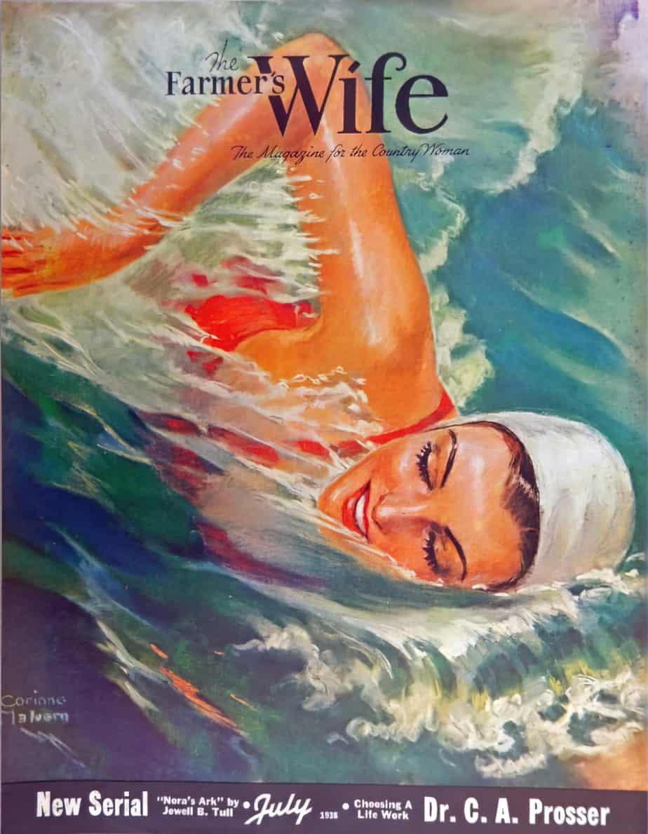 Farmer's Wife Magazine July 1938-swimming freestyle