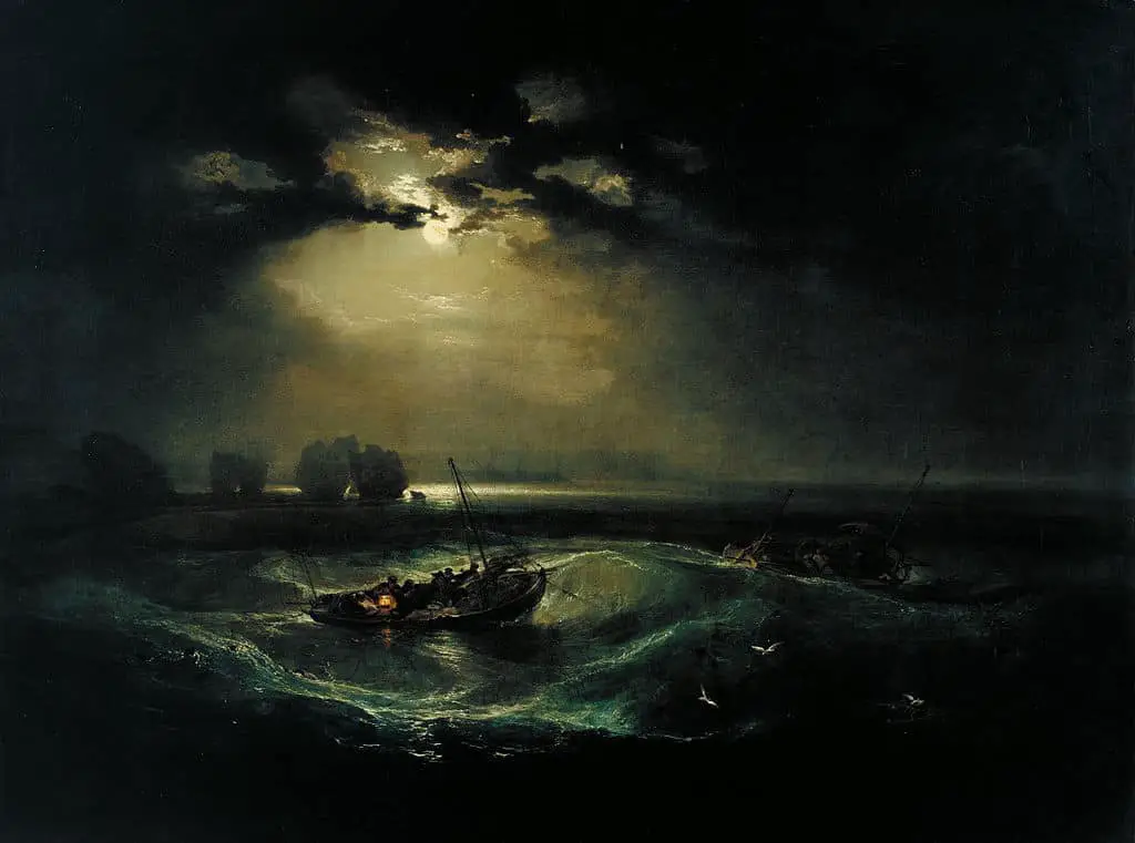 Fishermen at Sea (1796) by J. M. W. Turner (England, 1775–1851)