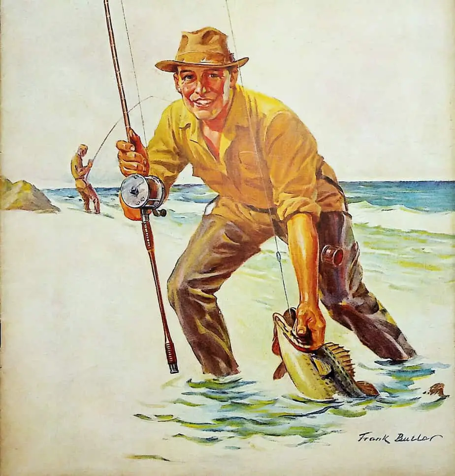 Hunting & Fishing Magazine August 1935 cover art by Frank Butler