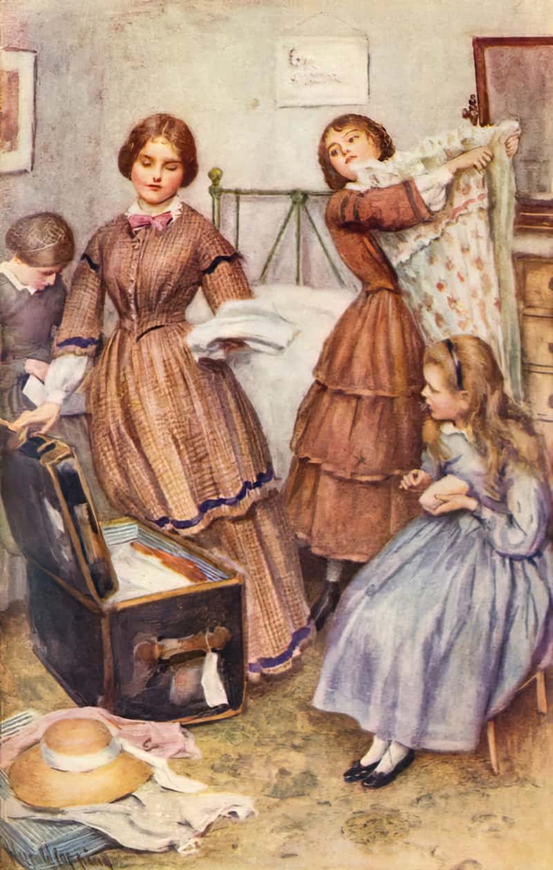 Illustration by British artist Harold Copping, (25 August 1863 – 1 July 1932), for Little Women, by Louisa M. Alcott,  1913 edition