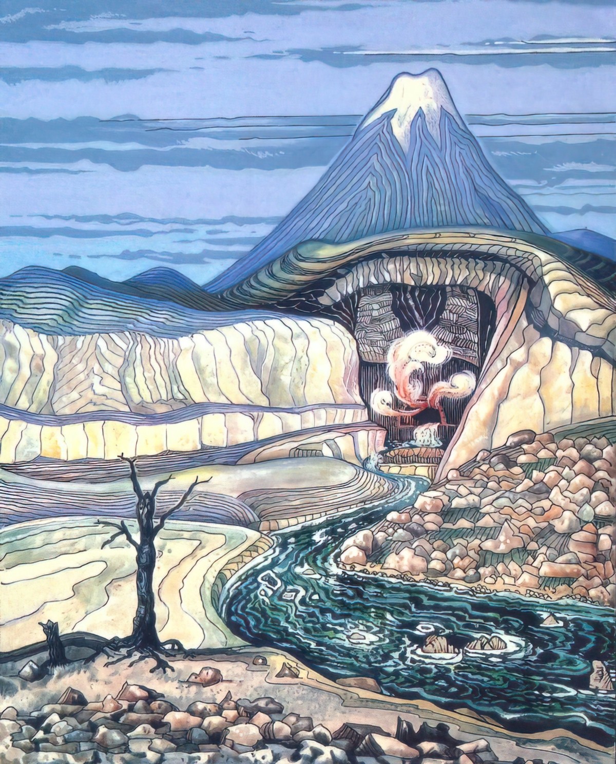 J.R.R. Tolkien (1892 - 1973) 1937 The Front Gate illustration for The Hobbit