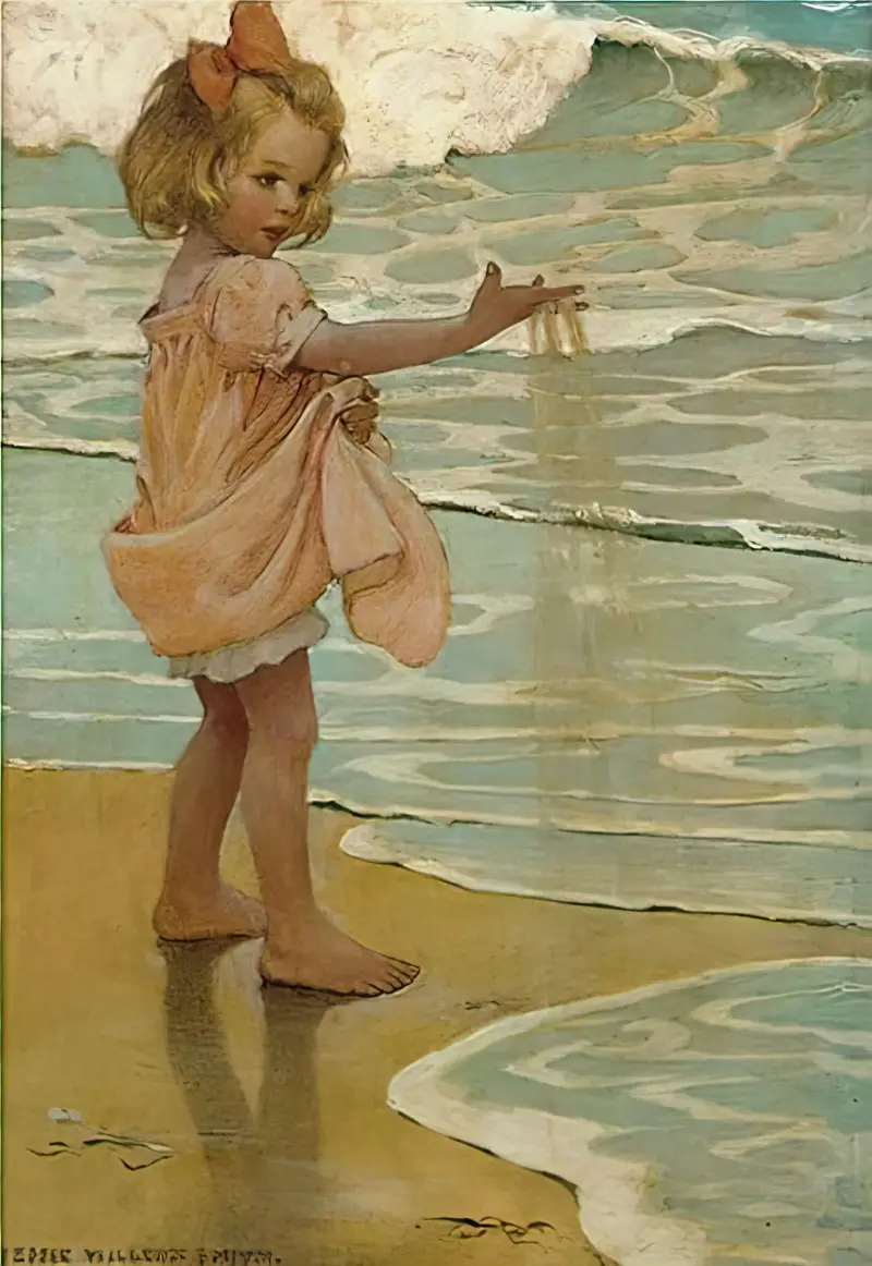 Jessie Willcox Smith (September 6, 1863 – May 3, 1935) sand and sea