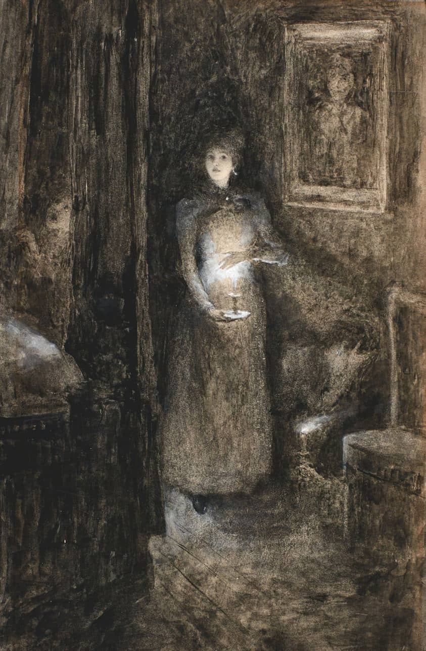 John Butler Yeats (Irish,1839-1922) - A Haunted Chamber candle night