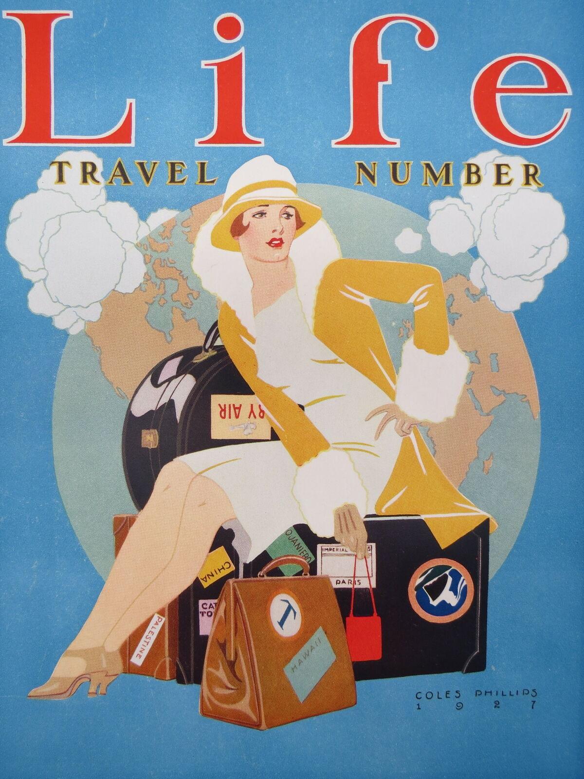 LIFE MAGAZINE 1927 ART DECO TRAVEL NUMBER COLOR PRINT Coles Phillips