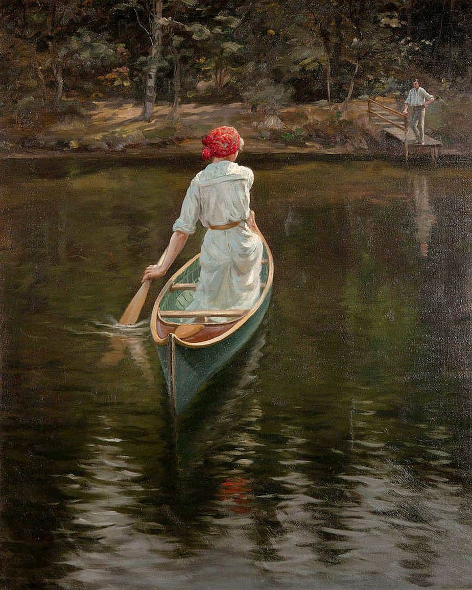 Marie Paddling to Eric by Legh Kilpin (British, 1853-1919)