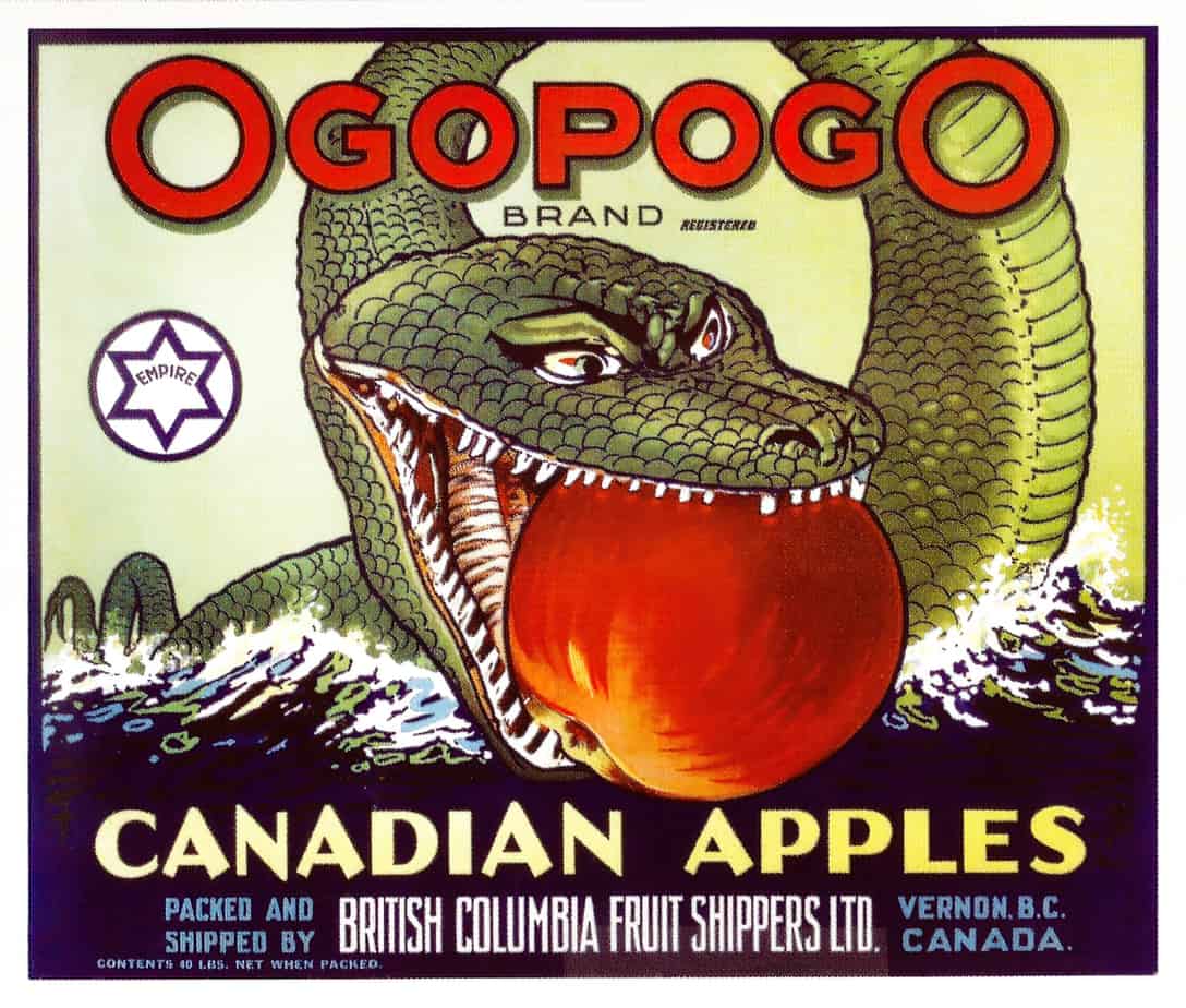 Ogopogo Canadian Apples Fruit Crate Label