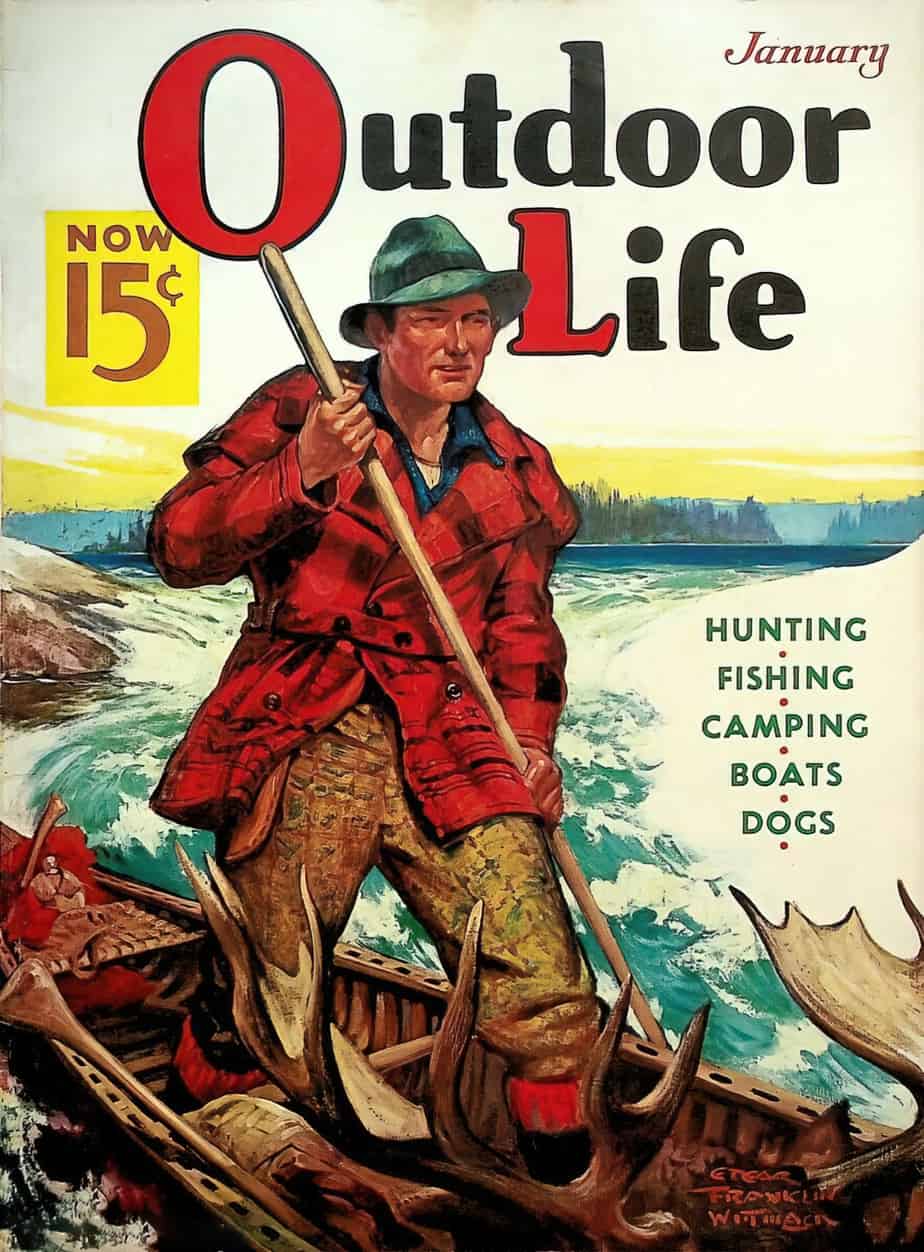 Outdoor Life January 1937 cover art by Edgar Franklin Wittmack
