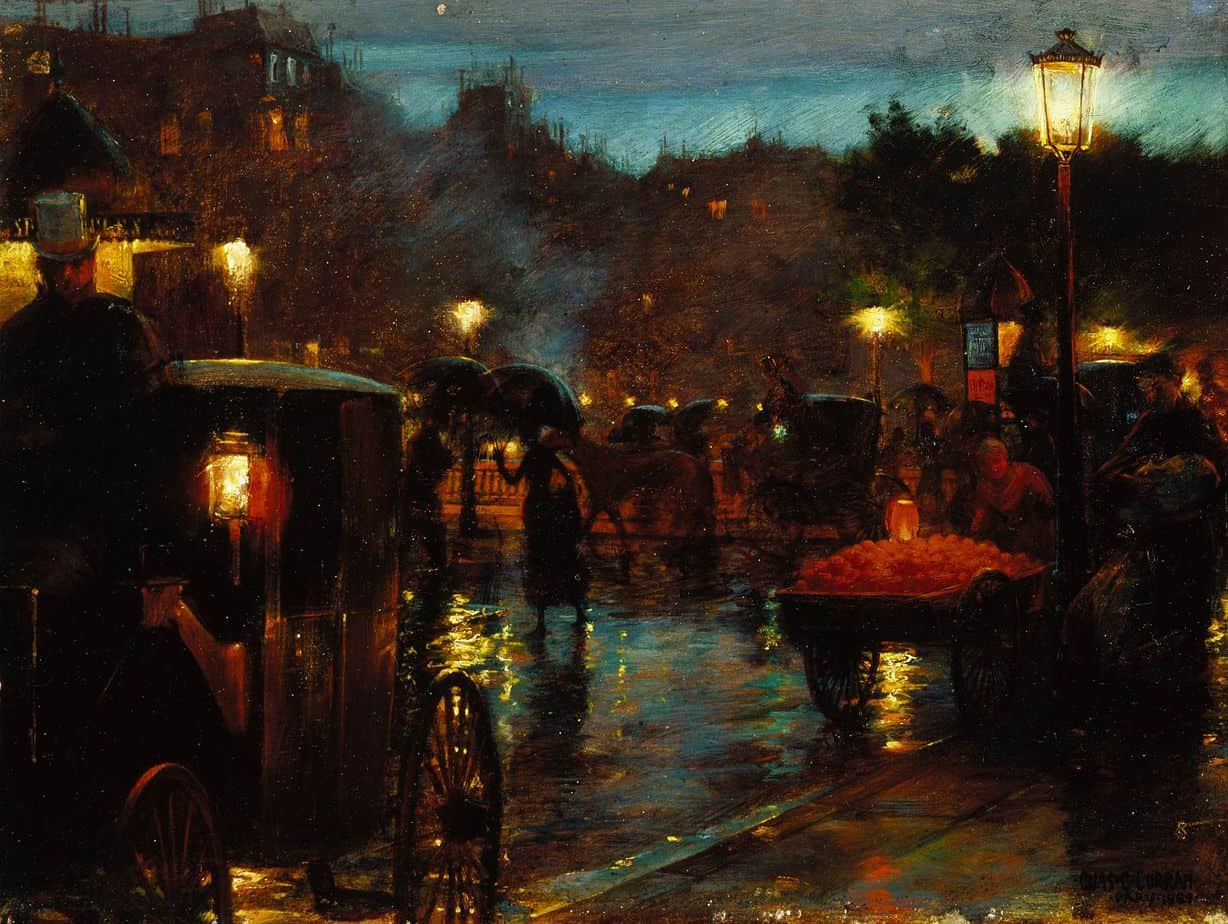 Paris at Night (1889) by Charles Courtney Curran (American, 1861-1942)