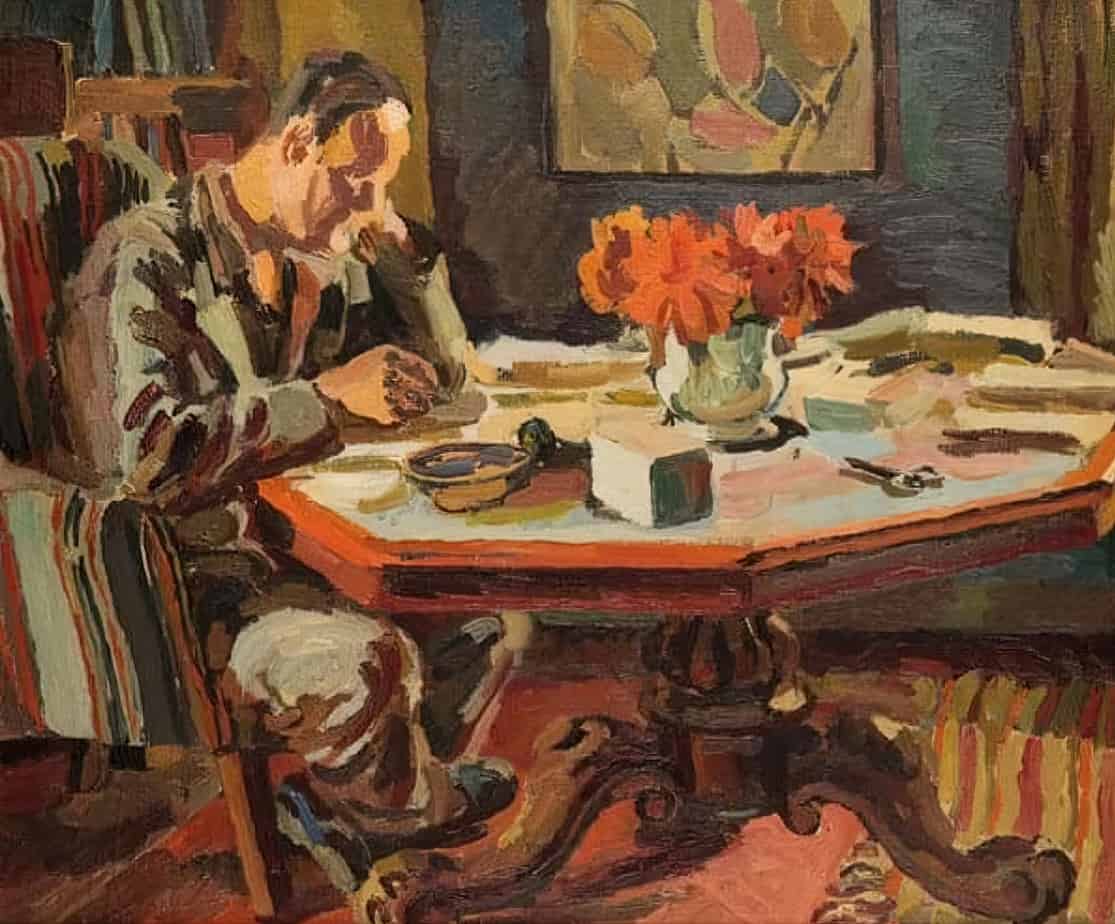 Portrait of translator and publisher Angus Davidson at Charleston by Duncan Grant, worked with Virginia Woolf at The Hogarth Press