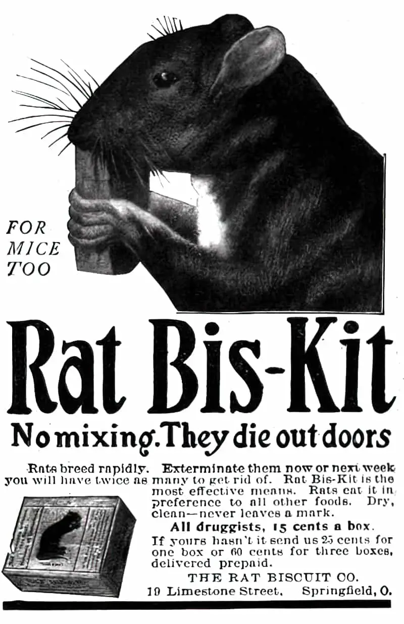 Rat poison advertisement 1909