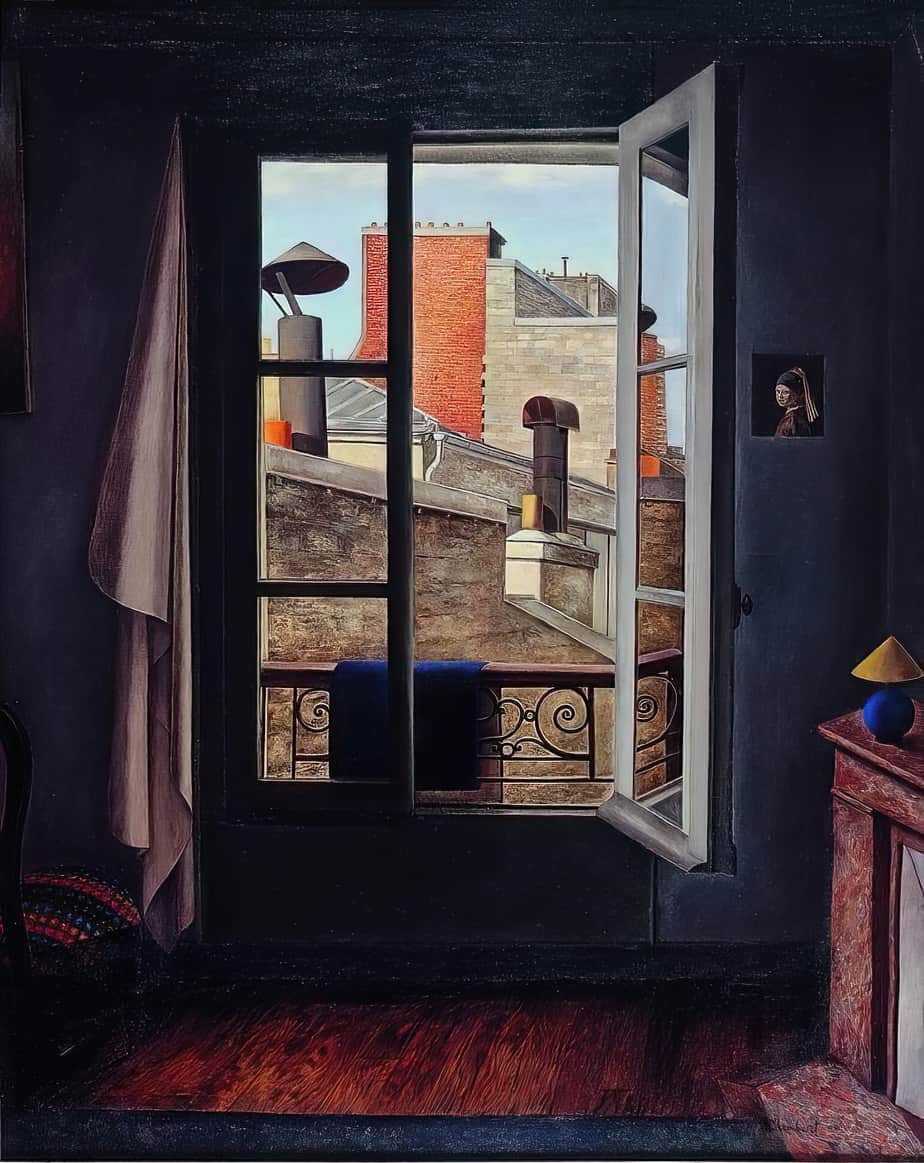 René Rimbert (French, 1896 - 1991) Vue sur la ville ou la fenêtre ouverte, 1929 framing