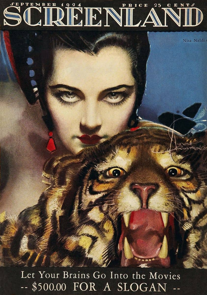 Rolf Armstrong, Nita Naldi, Screenland magazine, Sept. 1924