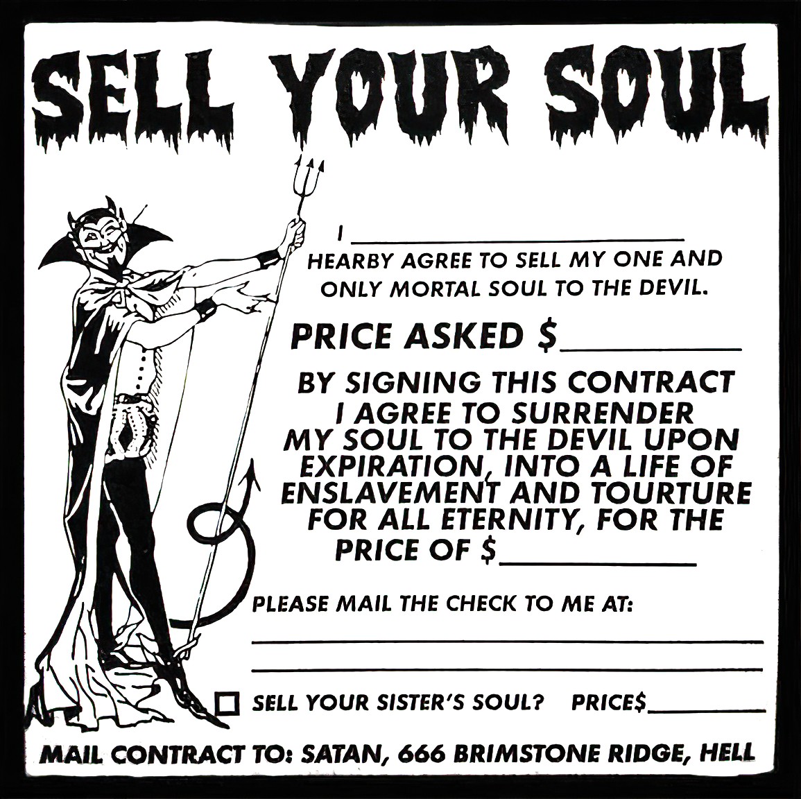 Sell Your Soul Newspaper Advertisement