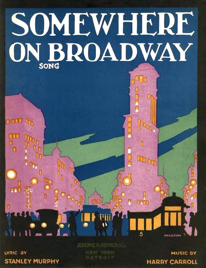 Sheet music cover designed by Martini. 1917