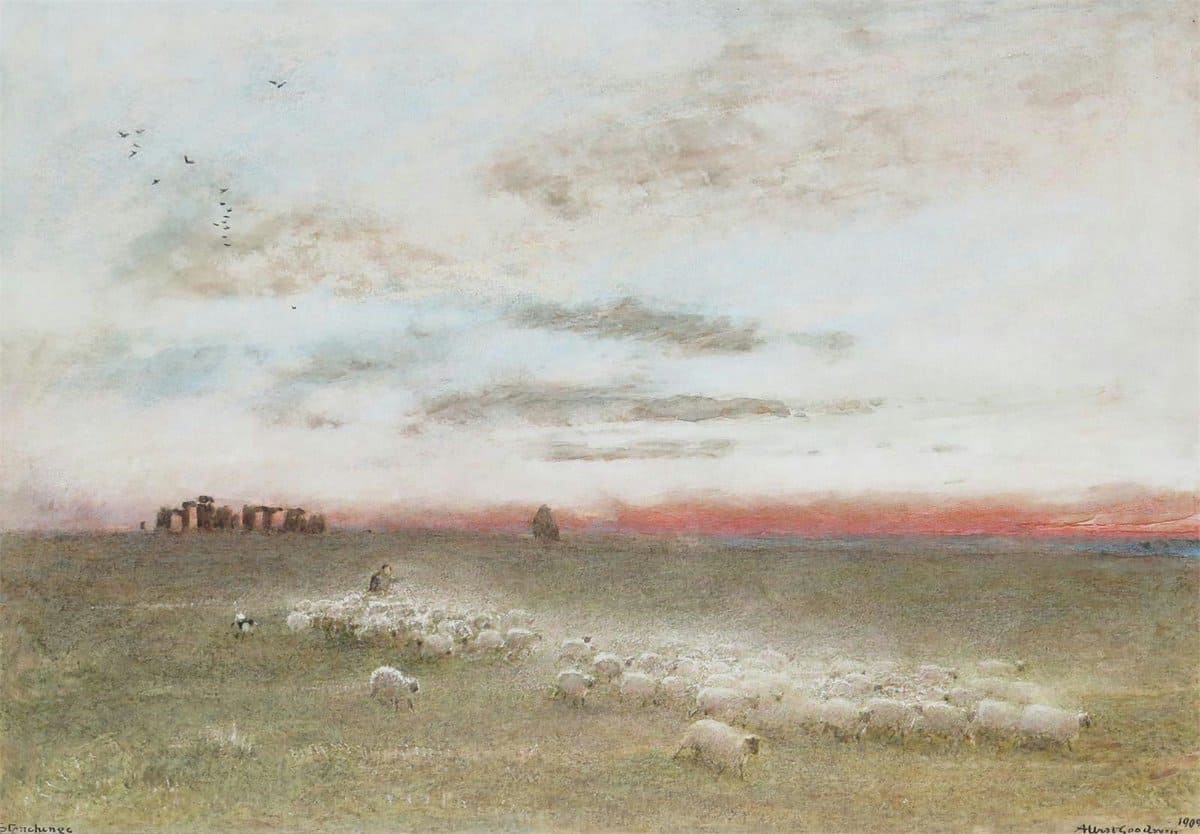 Stonehenge (1909) by Albert Goodwin (English, 1845-1932)