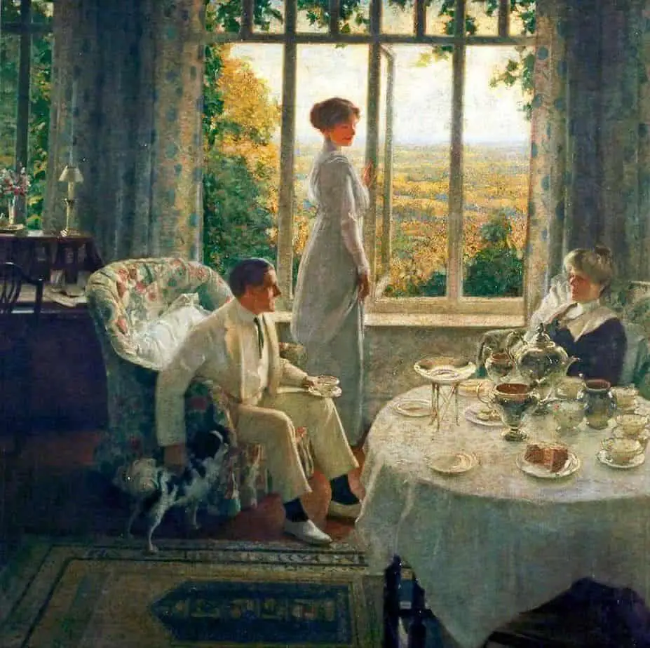 Summer afternoon [Interior] (1913) by Leonard Campbell Taylor (1874-1969)