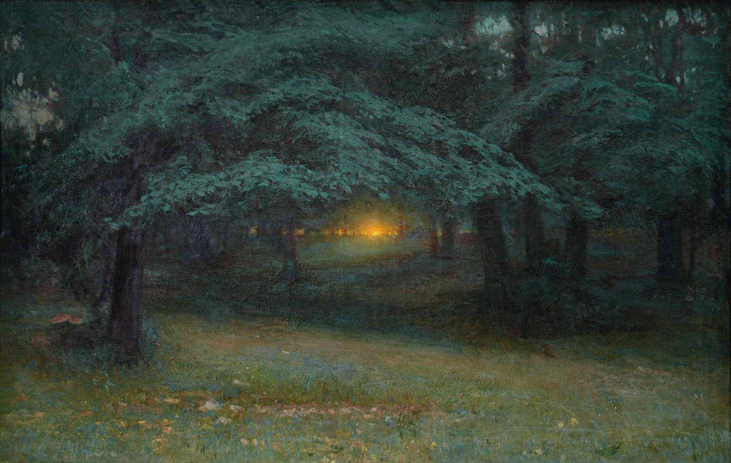 Sunset in the Forest (1904) by Ivan Trush (Ukrainian, 1869-1941)