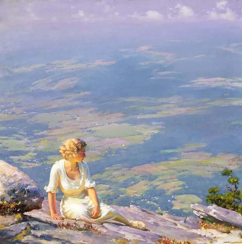 Sunshine and haze (1915) by Charles Courtney Curran (American, 1861-1942)