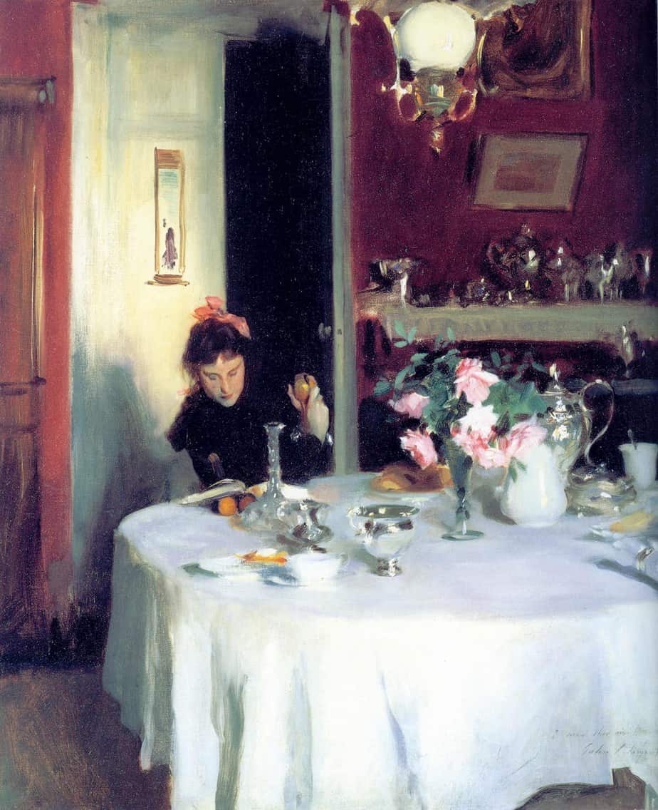 The Breakfast Table (1884) by John Singer Sargent (American, 1856-1925)