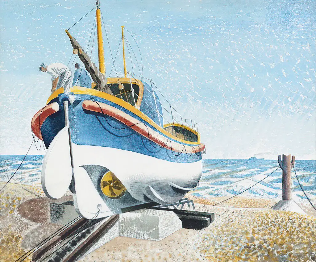 The Lifeboat, Eric Ravilious, 1938. Painted at Alderburgh in Suffolk, England