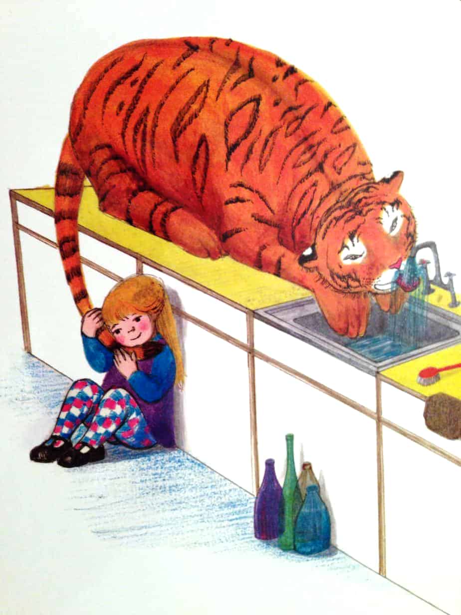 The Tiger Who Came To Tea drinking from tap Judith Kerr
