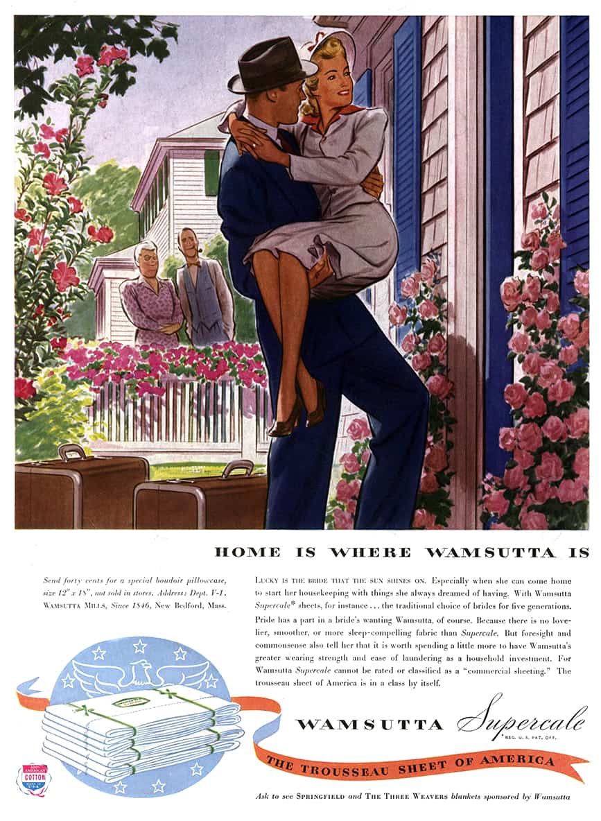 Wamsutta sheets advertisement 1942