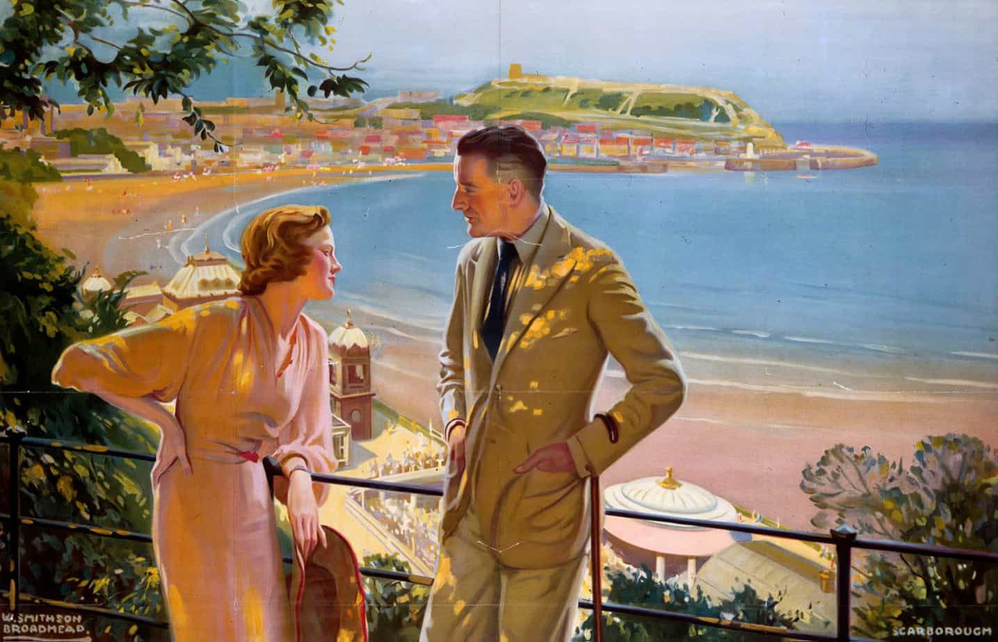 William Smithson Broadhead's  Scarborough railway poster illustration of the 1930s