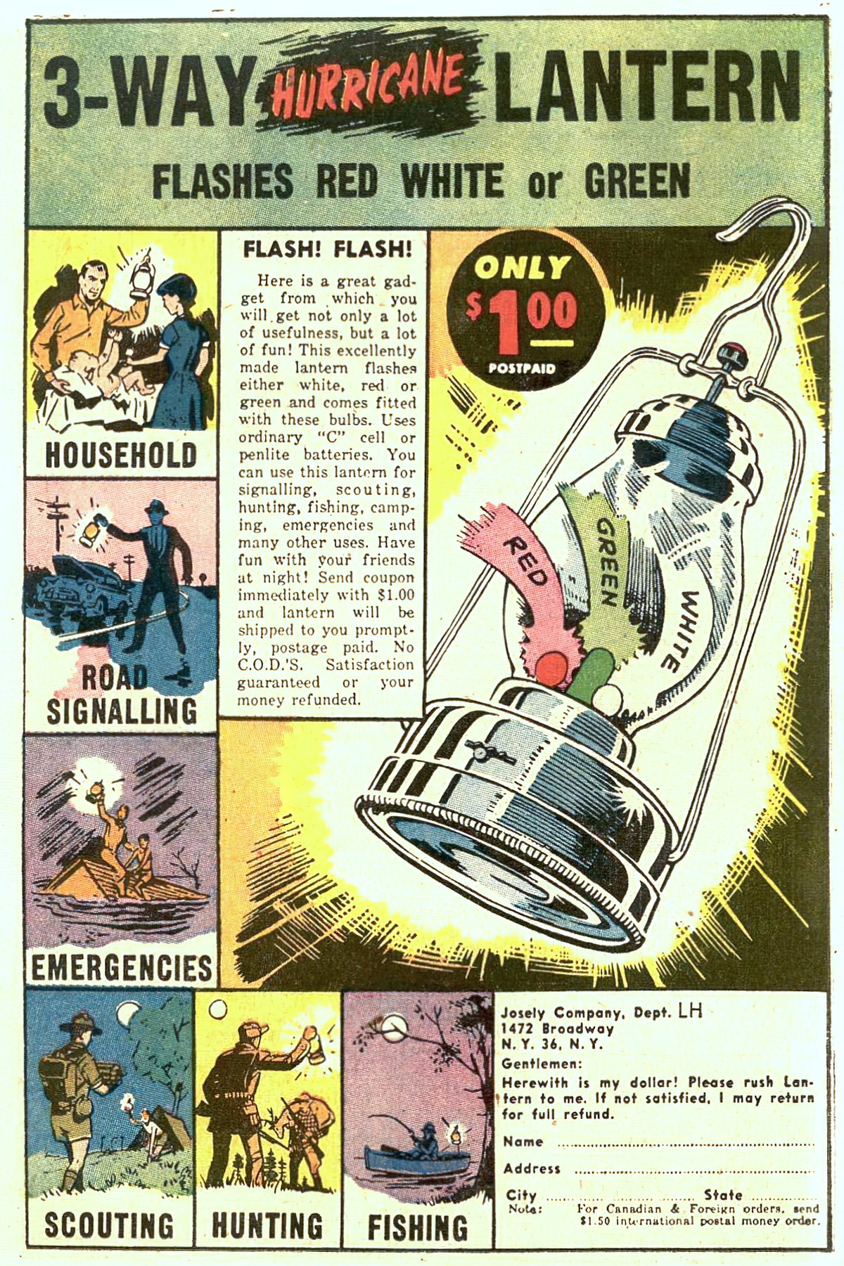 3 Way Hurricane Lantern advertisement 1957