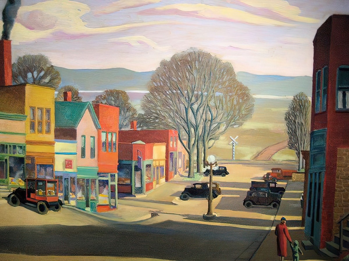 Parkville, Main Street, by Gale Stockwell, 1934