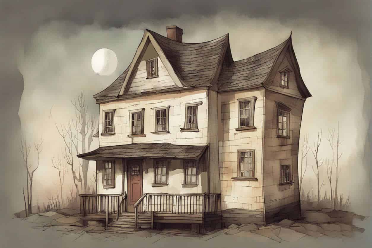 Distorted Houses In Illustration