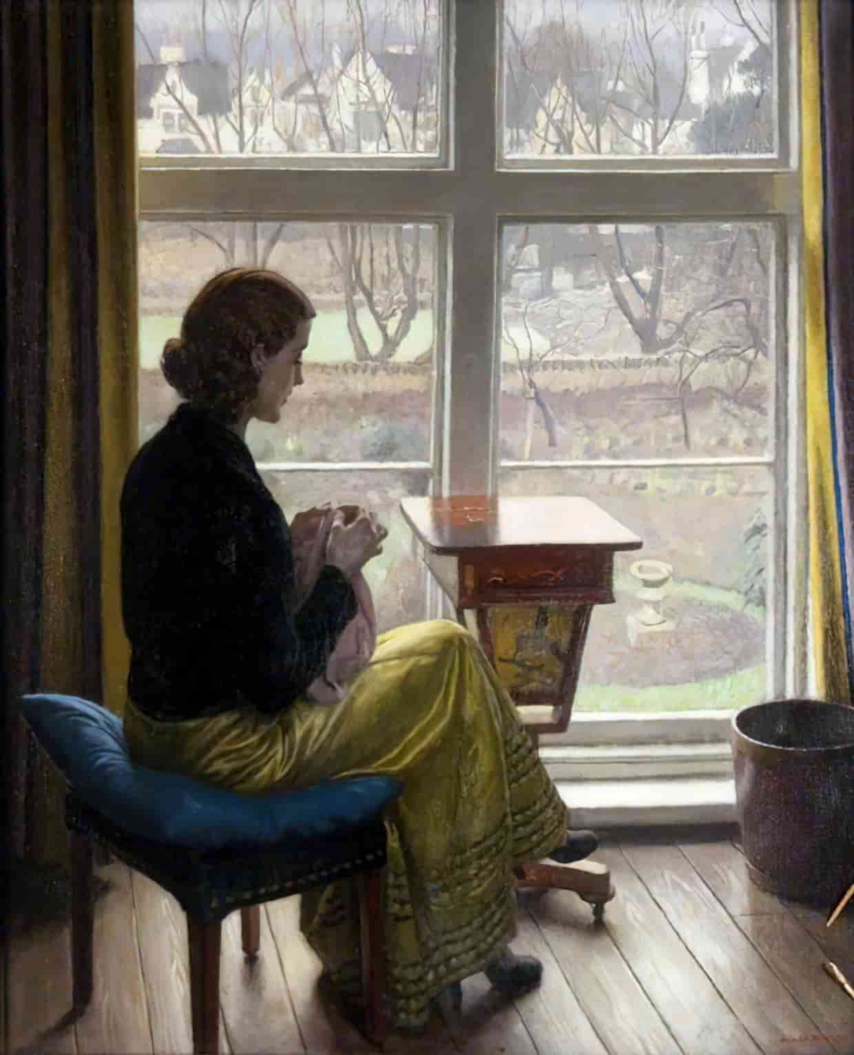 Глянула матушка в окно а там все. Harold Knight (1874 - 1961) картины. Ге портрет Петрункевич. У окна картины художников. Картина окно.