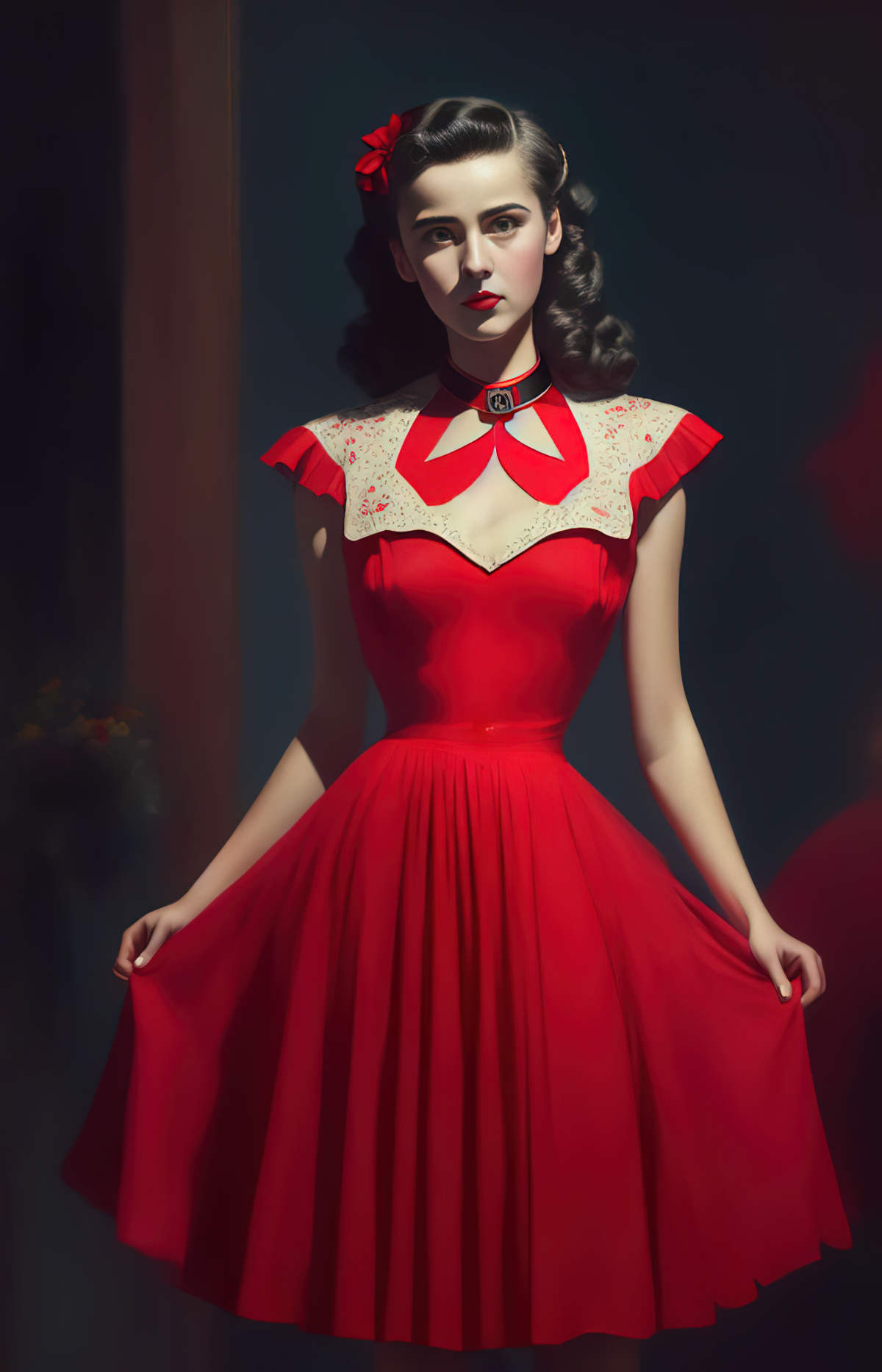 A sales red dress