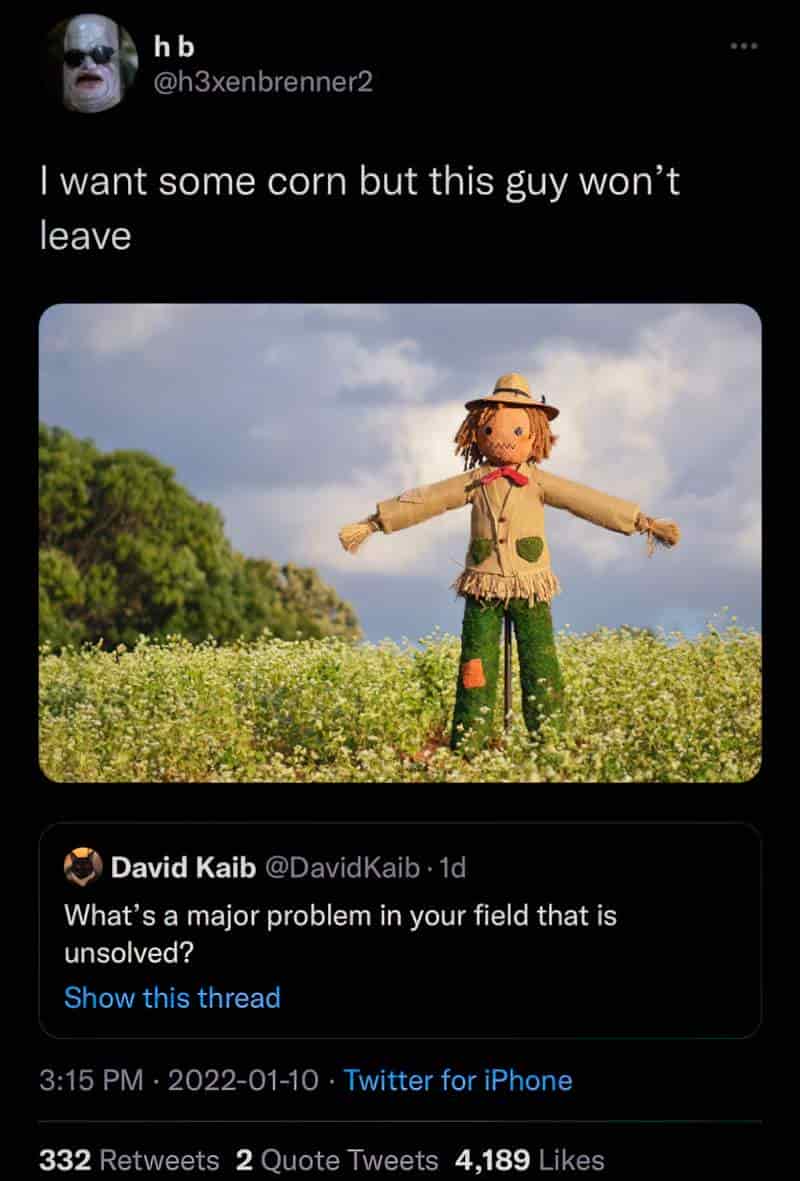 a major problem in your field scarecrow