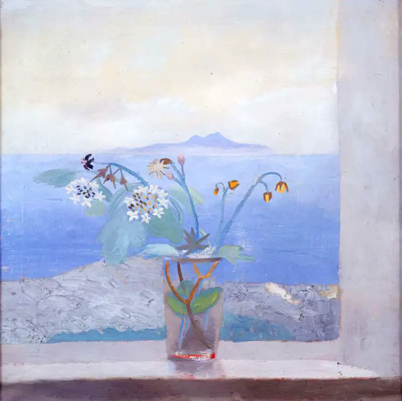 The Isle of Man from St Bees, 1945 by English painter Winifred Nicholson